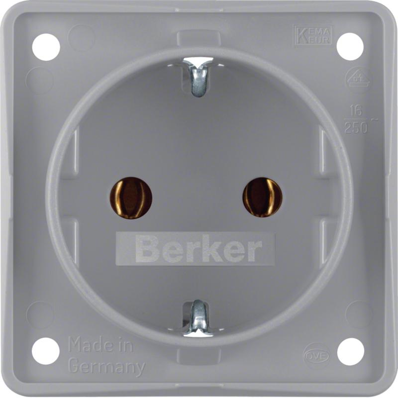 Berker 947782506 Steckdose SCHUKO Integro Einsätze grau