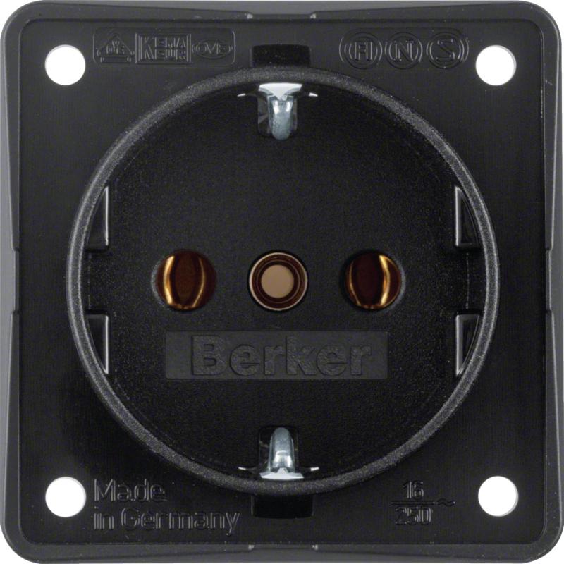 Berker 9418505 Steckdose SCHUKO ITG Einsätze schw. matt