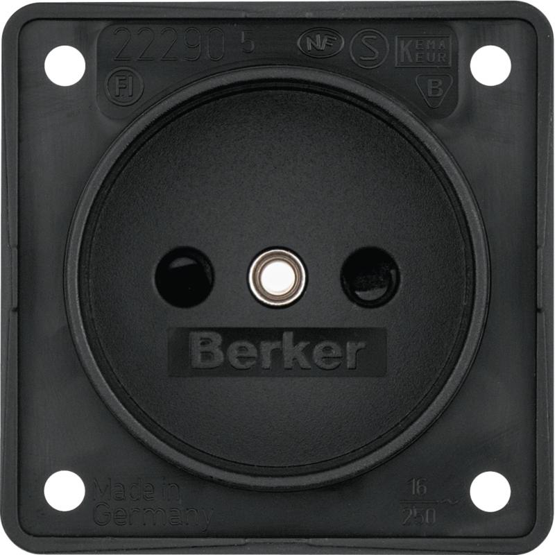 Berker 9619405 Steckdose ohne SK mit EBS ITG schwarz