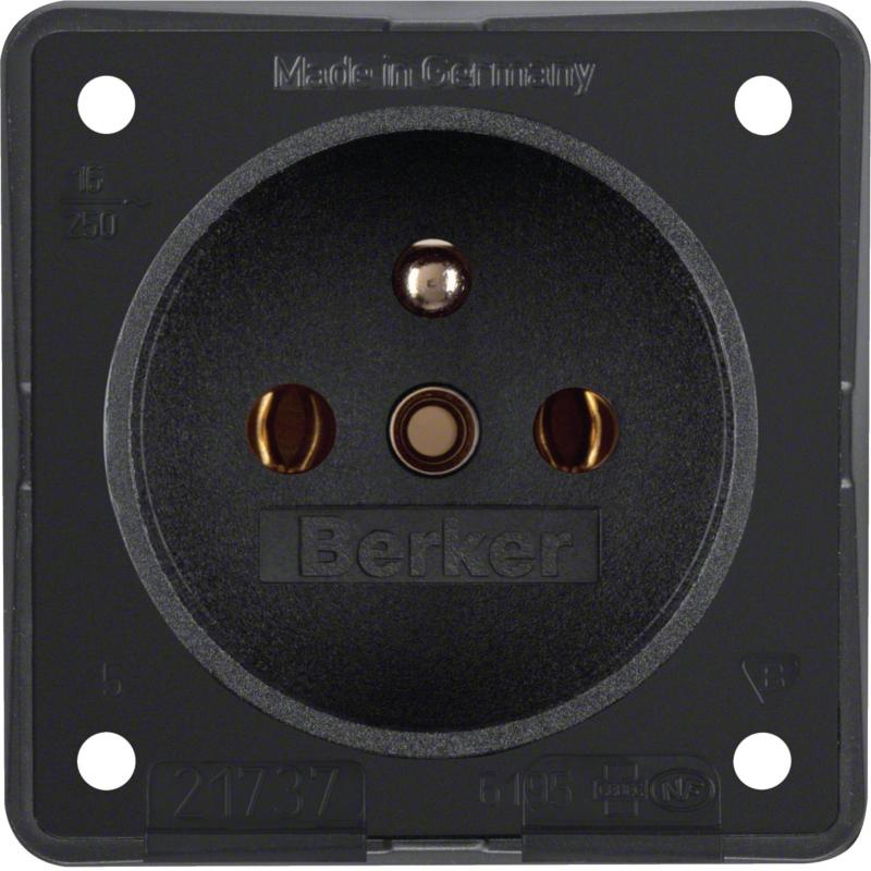 Berker 9619505 Steckdose mit SK mit EBS ITG schwarz