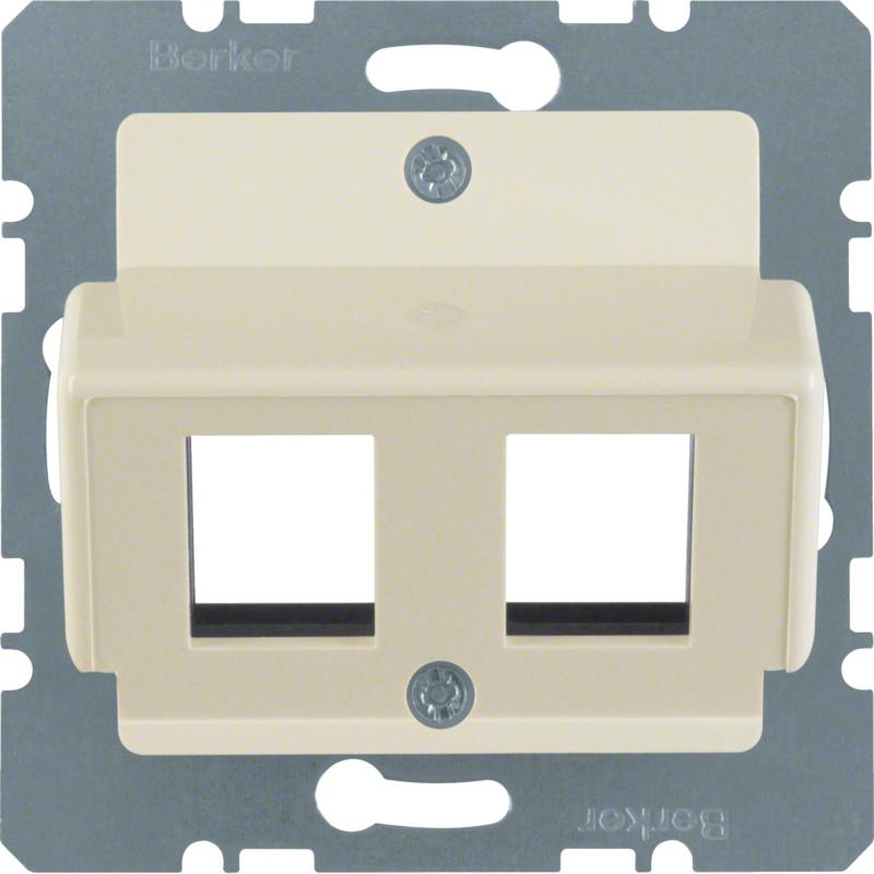 Berker 146302 Z-Platte M.Jacks AMP weiß hgl