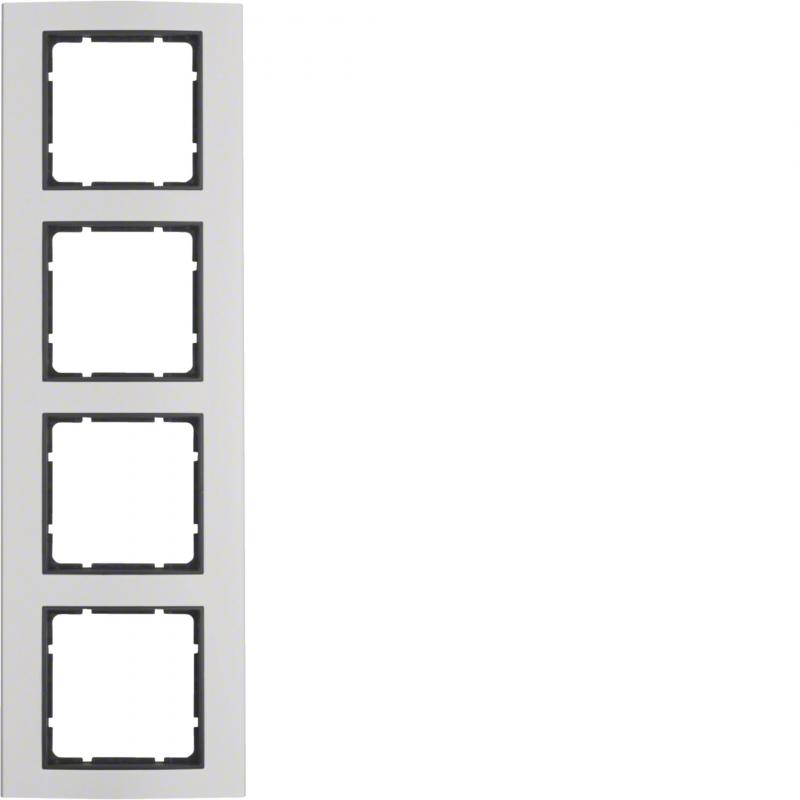 Berker 10143004 Rahmen 4fach B.3 Alu/anthrazit