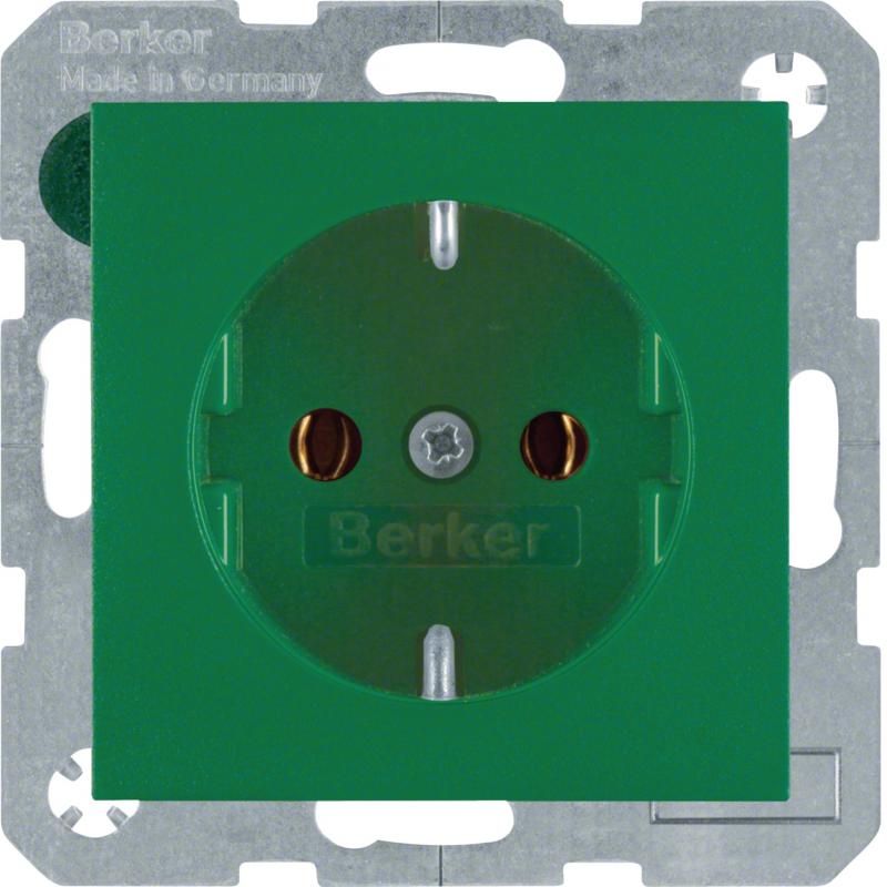 Berker 47431913 Steckdose SCHUKO S.1/B.3/B.7 grün matt