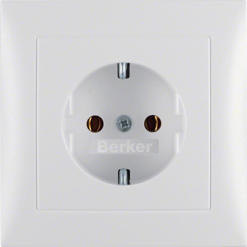 Berker 47429909 SCHUKO UP Steckdose 1-fach mit Abdeckplatte S.1/B.3/B.7 polarwei