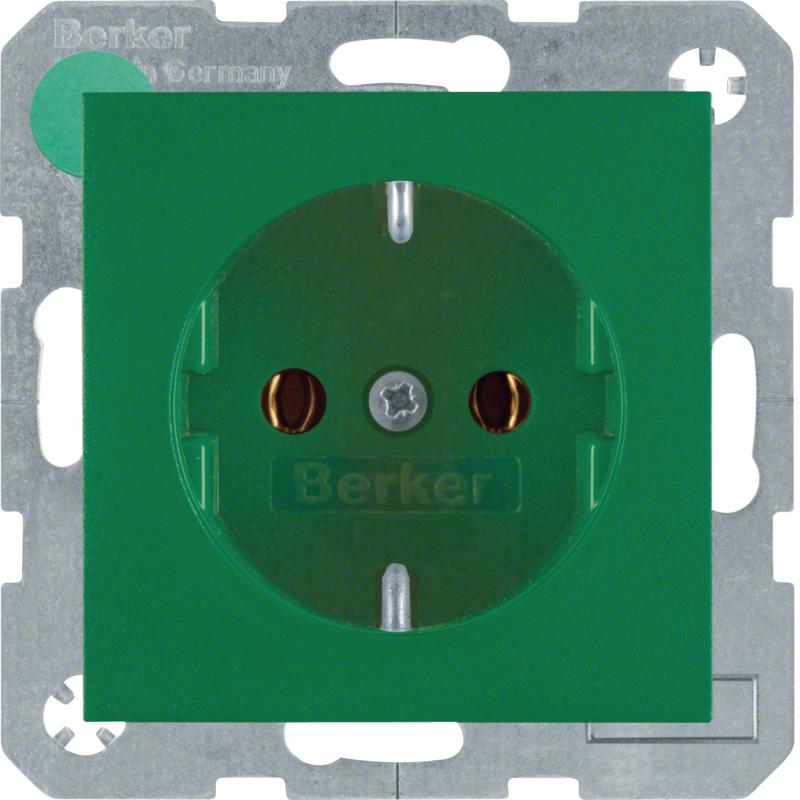 Berker 41431913 Steckdose SCHUKO S.1/B.3/B.7 grün matt