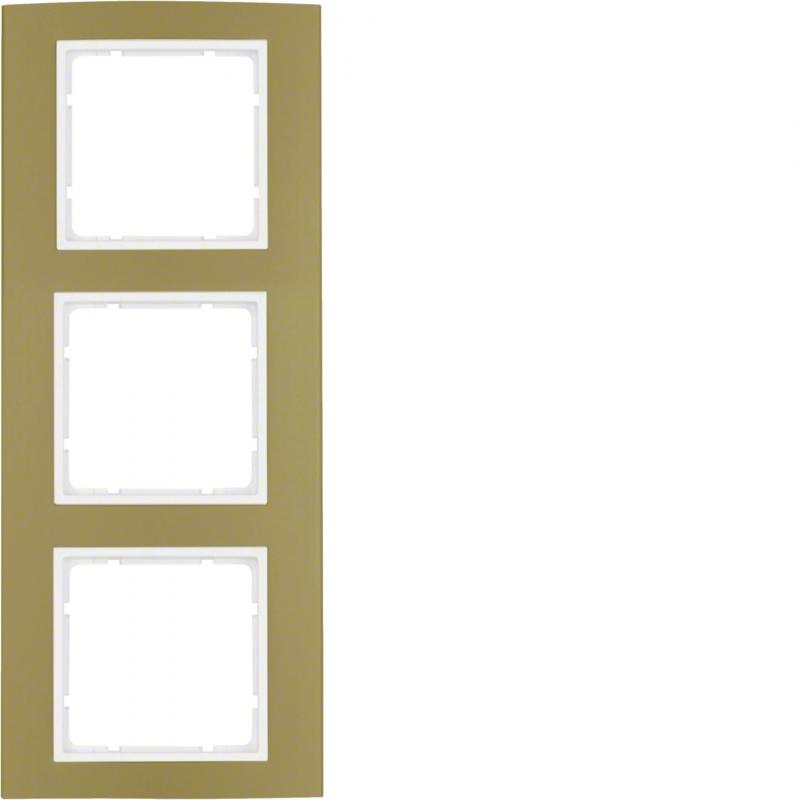Berker 10133046 Rahmen 3fach B.3 gold/polarweiß