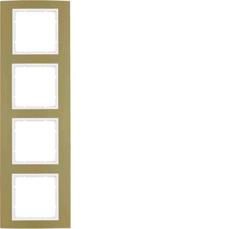Berker 10143046 Rahmen 4fach B.3 Alu gold/polarweiß