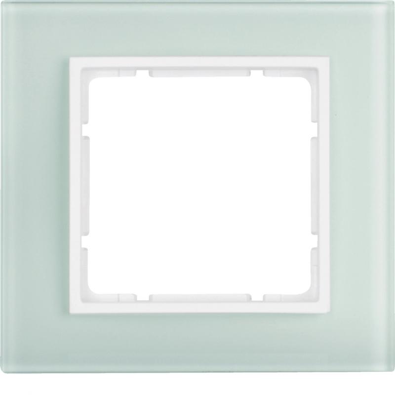 Berker 10116909 Glasrahmen 1-fach, Serie B.7, Glas polarweiß/polarweiß matt
