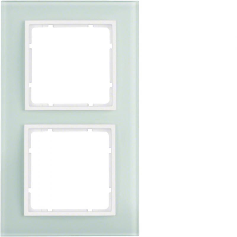 Berker 10126909 Glasrahmen 2-fach, Serie B.7, Glas polarweiß/polarweiß matt