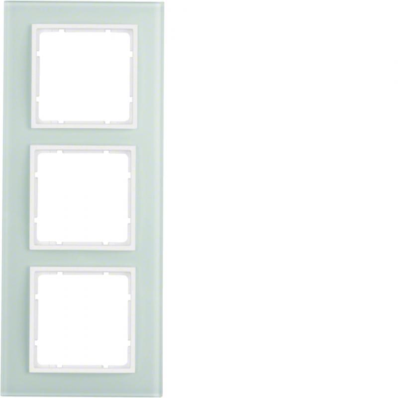 Berker 10136909 Glasrahmen 3-fach, Serie B.7, Glas polarweiß/polarweiß matt