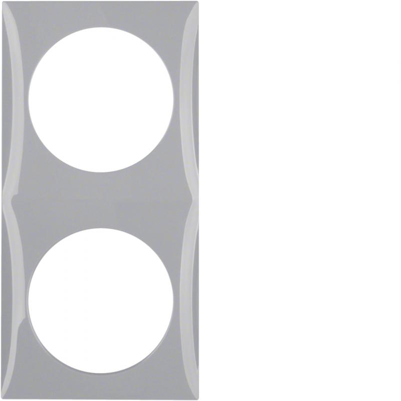 Berker 918262507 Rahmen 2fach Integro Flow grau glänzend