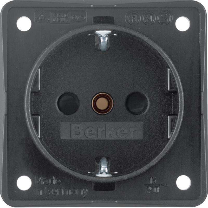 Berker 941952505 Steckdose SCHUKO erh BS ITG anth matt