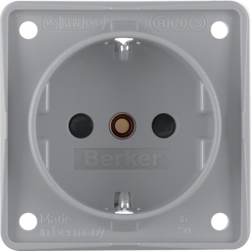 Berker 941952506 Steckdose SCHUKO erh BS ITG grau matt