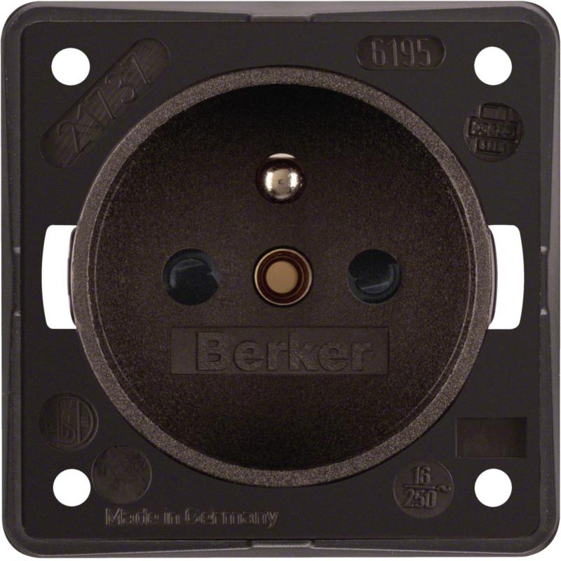Berker 961952501 Steckdose mit SK-Stift ITG eh BS braun m