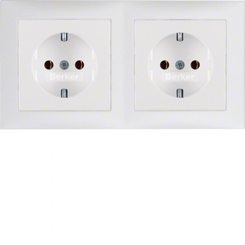 Berker 47209909 Steckdosen-Kom SCHUKO 2f m Ra S.1 pw mat