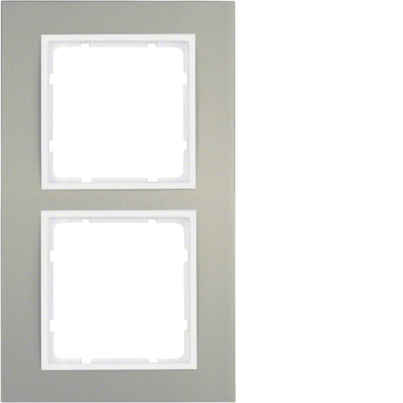 Berker 10123904 Rahmen 2fach B.3 Alu/polarweiß