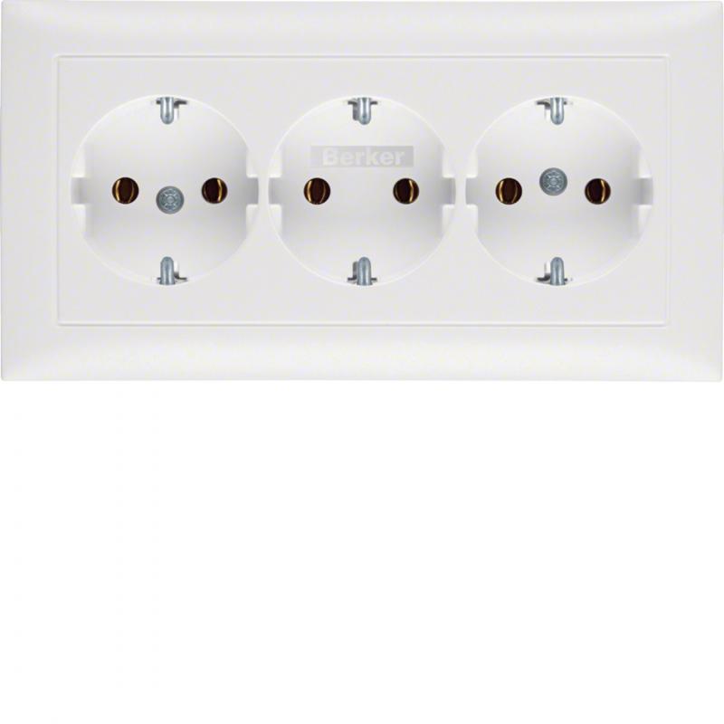 Berker 47661909 Steckdose SCHUKO 3f m Abdpl. S.1 pw matt