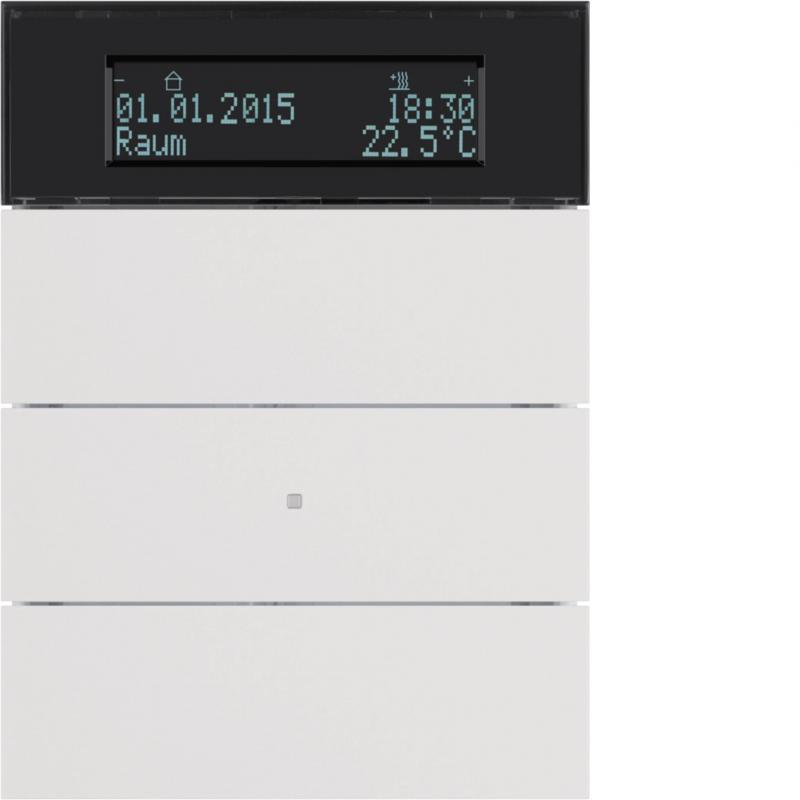 Berker 75663599 KNX Tastsensor  3-fach mit Temperaturregler und Display B.IQ pol
