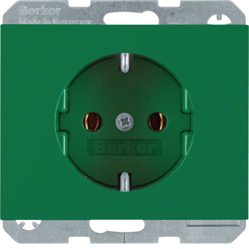 Berker 47157013 Steckdose SCHUKO K.1/K.5 grün glänzend
