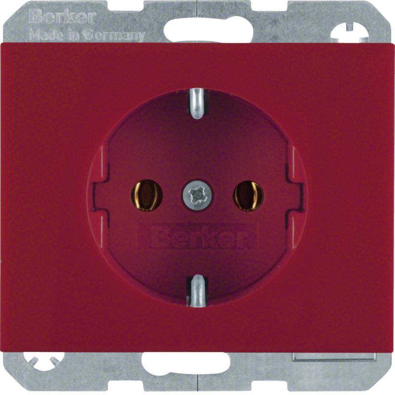 Berker 47157015 Steckdose SCHUKO K.1/K.5 rot glänzend
