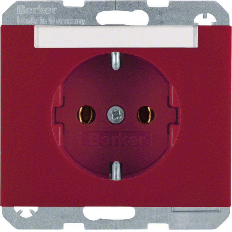 Berker 47397015 Steckdose SCHUKO m BF K.1/K.5 rot glänz