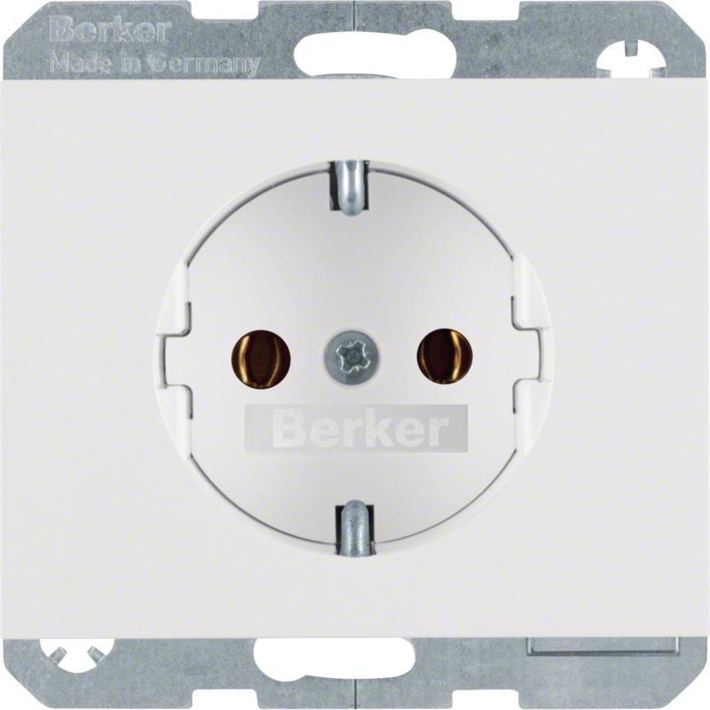 Berker 47157009 Steckdose SCHUKO K.1, polarweiß glänzend