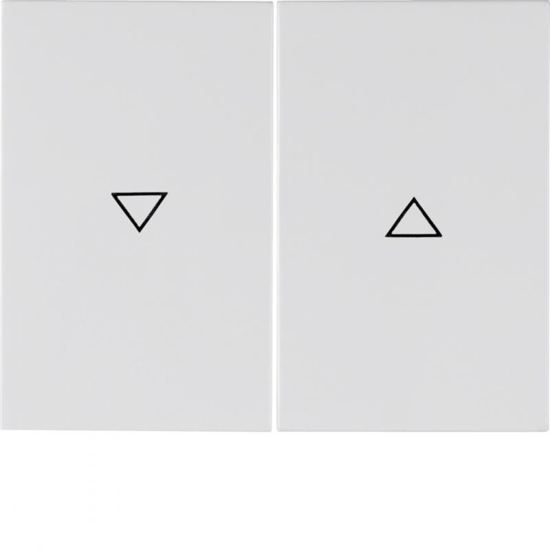 Berker 14357109 Wippen 2-fach mit Aufdruck Symbol Pfeil Serie K.1 polarweiß, glä