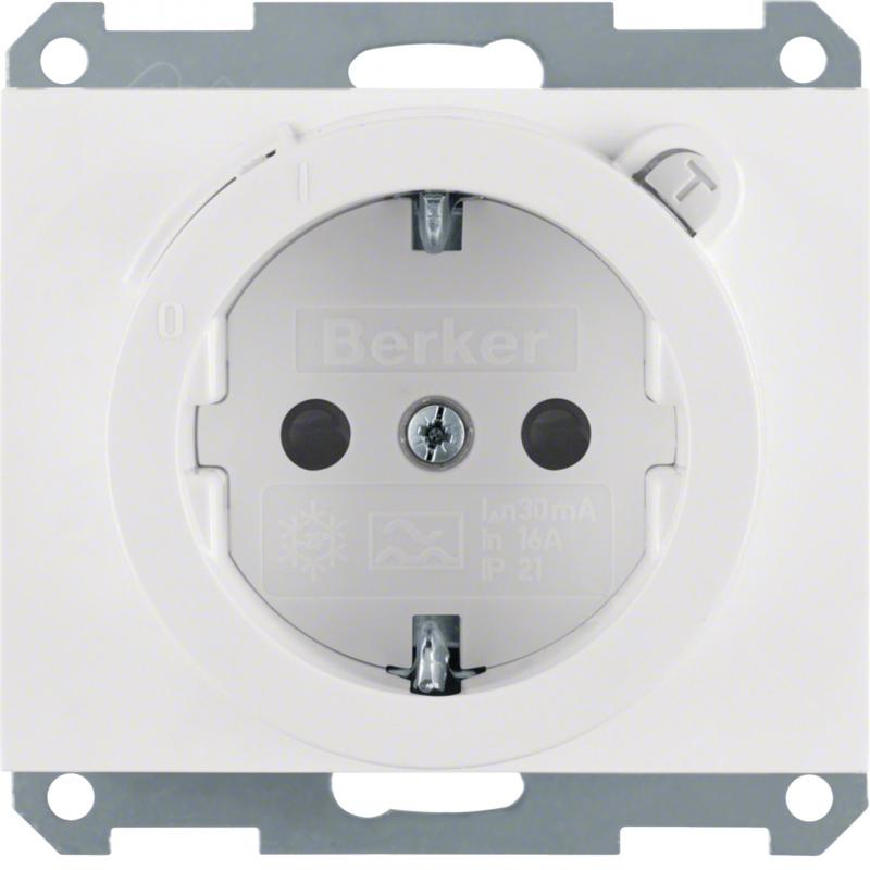 Berker 47087009 Steckdose SCHUKO m FI erh BS K.1 pw