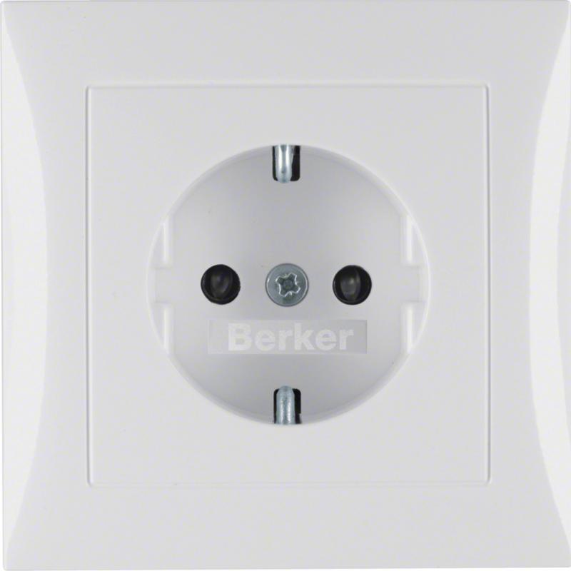 Berker 47228989 Steckd. SCHUKO m. Abpl erh BS S.1/B.x pw