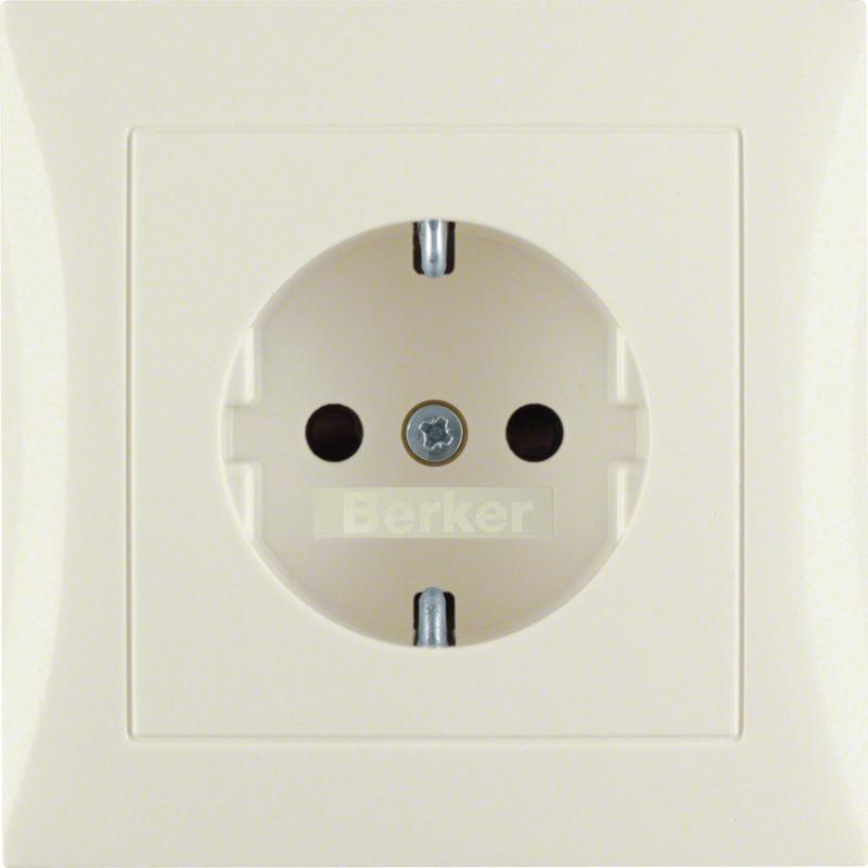 Berker 47228982 Steckd. SCHUKO m. Abpl erh BS S.1/B.x wß