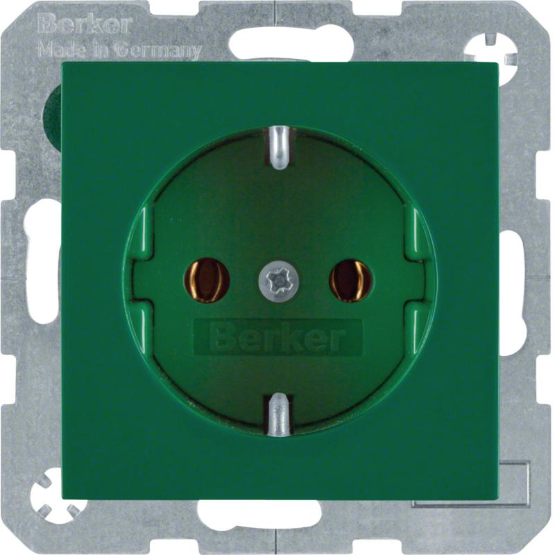 Berker 47438913 Steckdose SCHUKO S.1/B.x grün glänzend