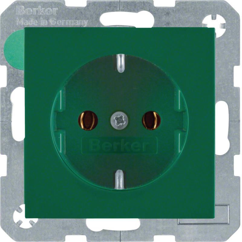 Berker 41438913 Steckdose SCHUKO S.1/B.x grün glänzend