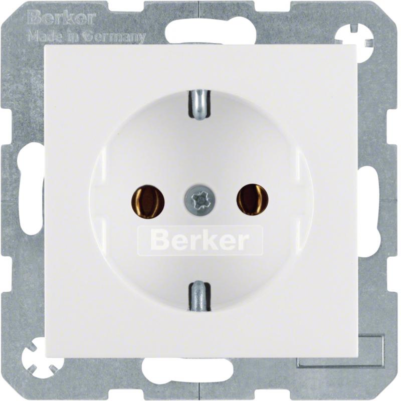 Berker 47438989 Steckdose SCHUKO S.1/B.3/B.7 polarweiß, glänzend