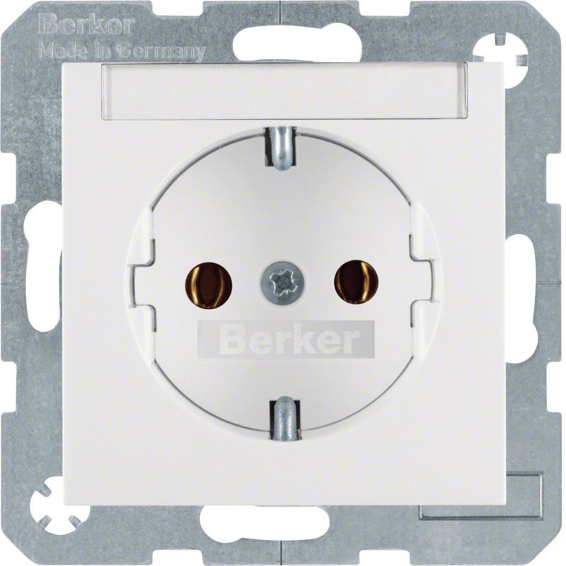Berker 47508989 SCHUKO UP Steckdose 1-fach mit Beschriftungsfeld S.1/B.3/B.7 pol