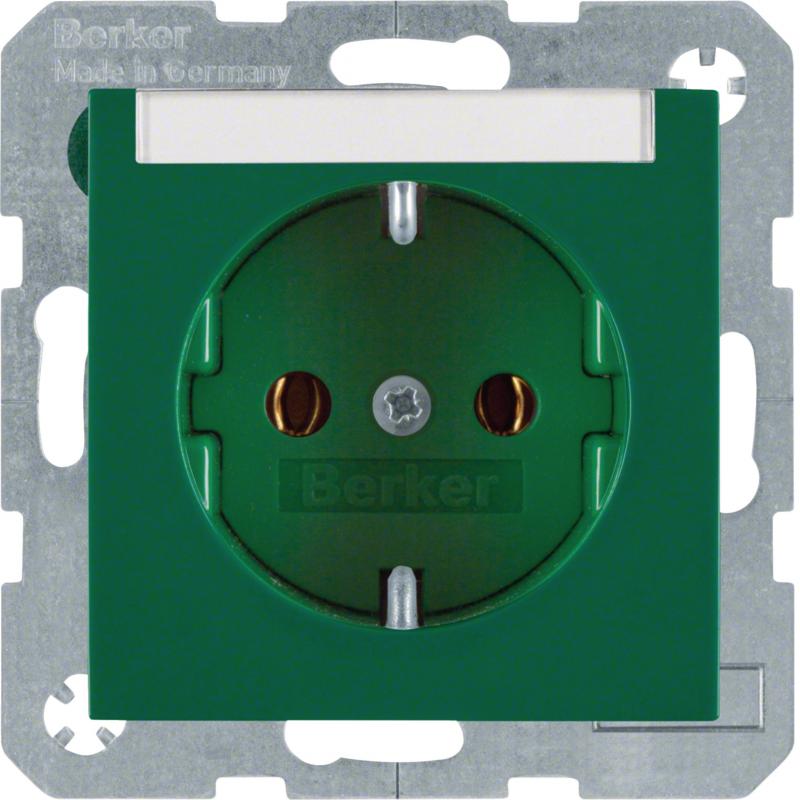 Berker 47508903 Steckdose SCHUKO m BF S.1/B.x grün gl