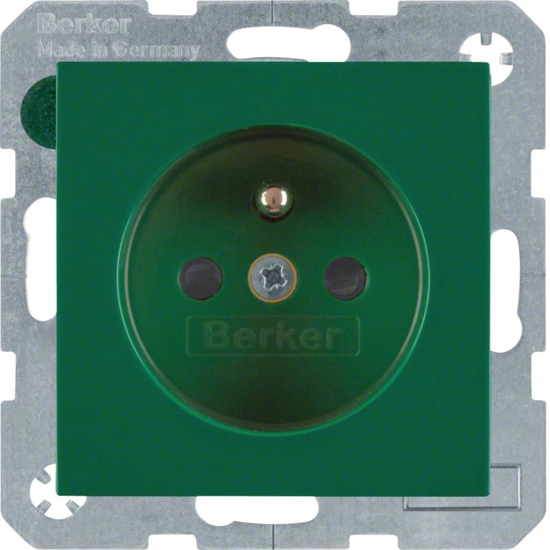 Berker 6765768963 Steckdose m SK-Stift e BS S.1/B3/B7 grün