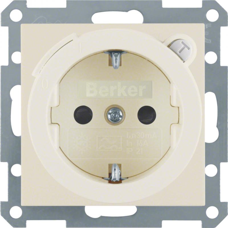 Berker 47088982 Steckd. SCHUKO m FI erh BS S.1/B.x weiß