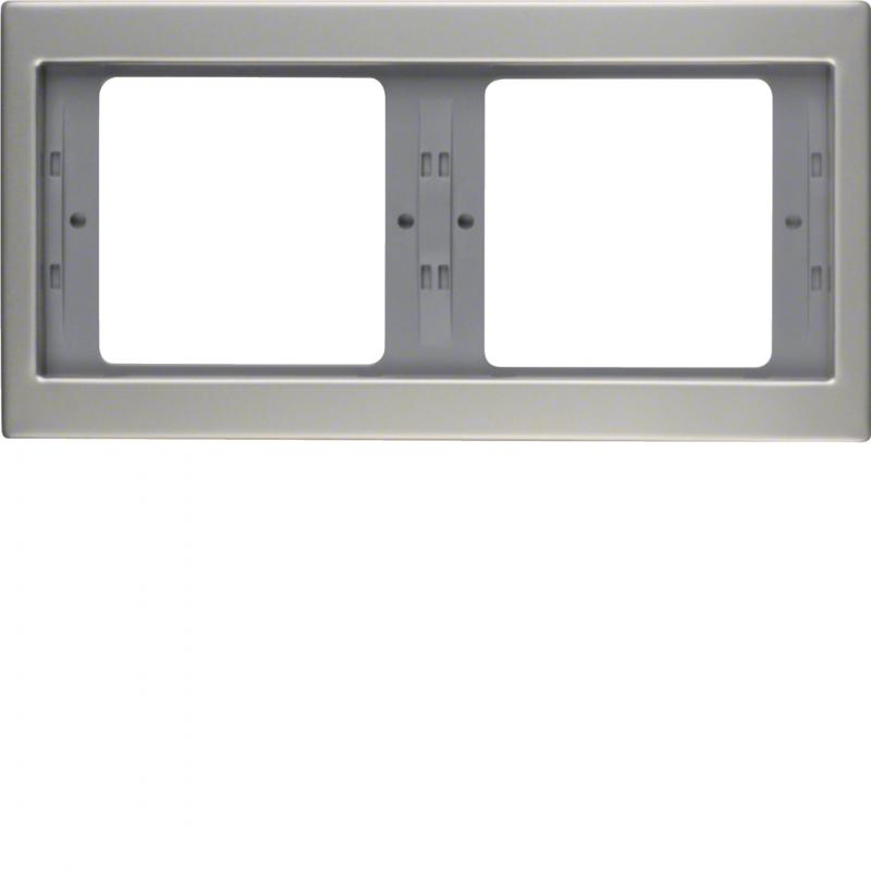 Berker 13637004 Rahmen 2-fach waagerecht, Serie K.5, Edelstahl, Metall mattiert