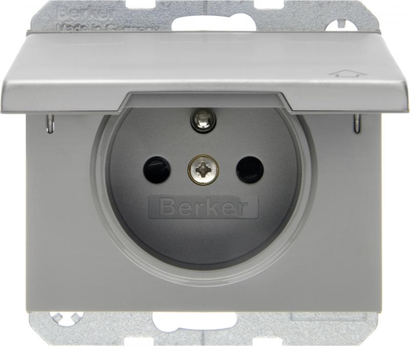 Berker 6765777104 Steckdose m SK-Stift u Klappd K.5 Es