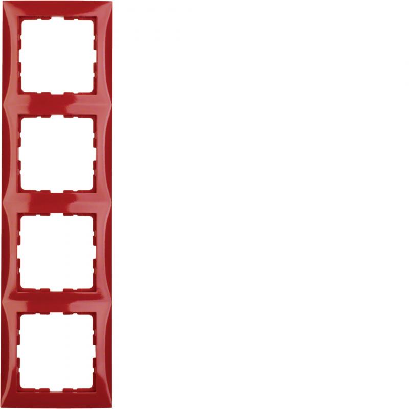 Berker 10148962 Rahmen 4fach S.1 rot glänzend