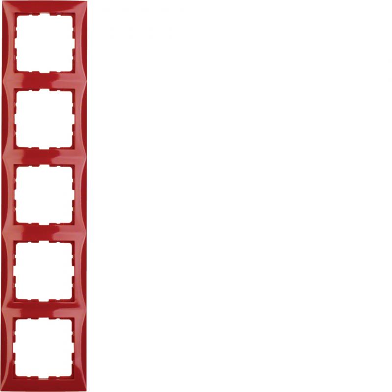 Berker 10158962 Rahmen 5fach S.1 rot glänzend
