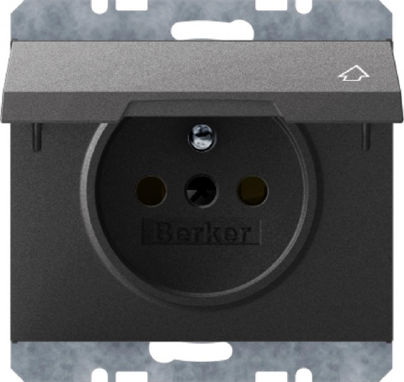 Berker 6765777106 Steckdose m SK-Stift KD erh. BS K.1 anth