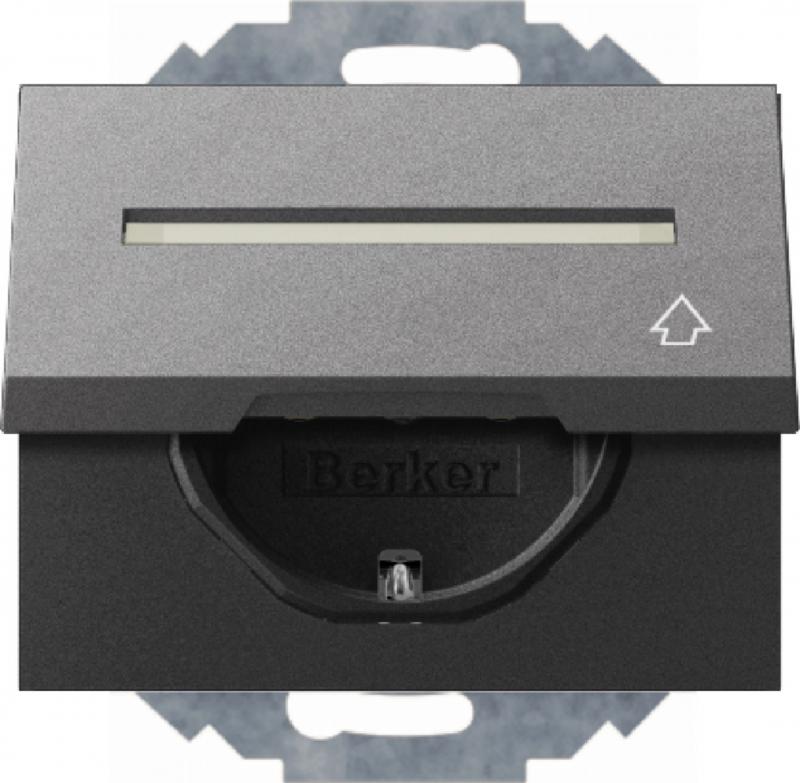 Berker 47487106 Steckdose SCHUKO m KD u BF K.1 anth matt