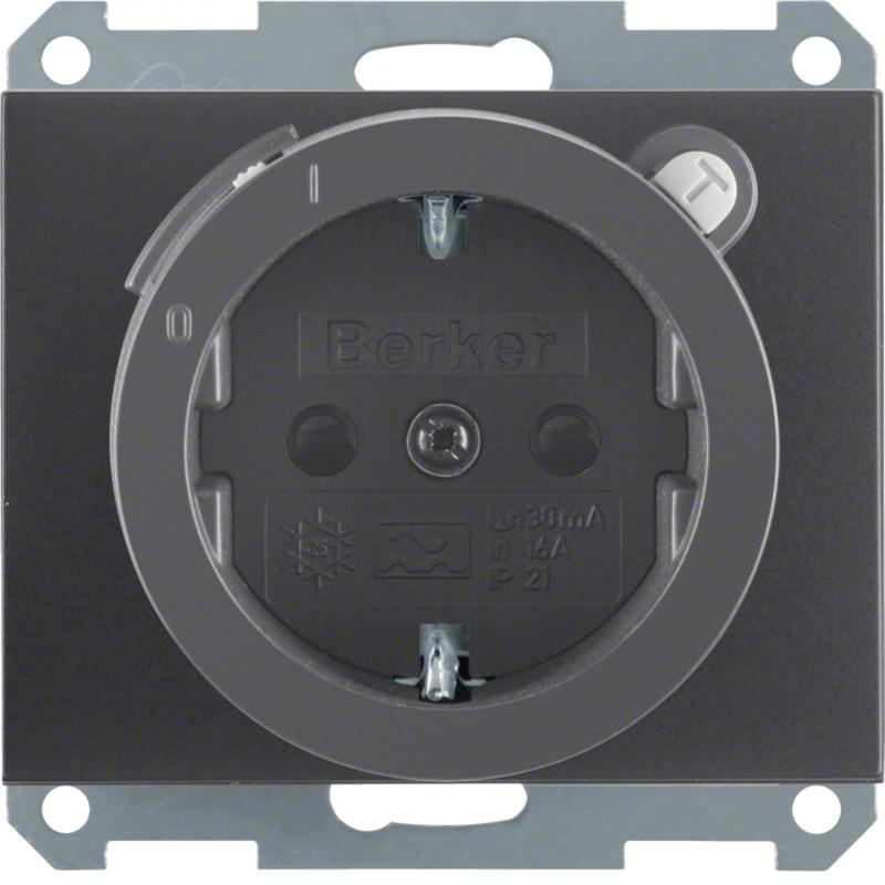 Berker 47087006 Steckdose SCHUKO m FI erh BS K.1 anthr