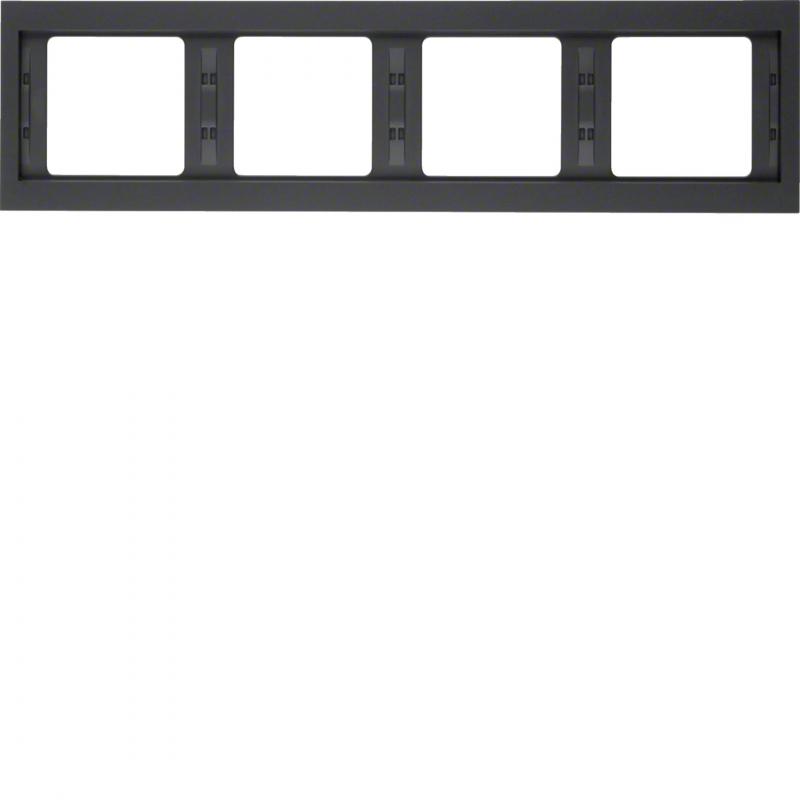 Berker 13837006 Rahmen 4fach waag K.1 anthrazit matt