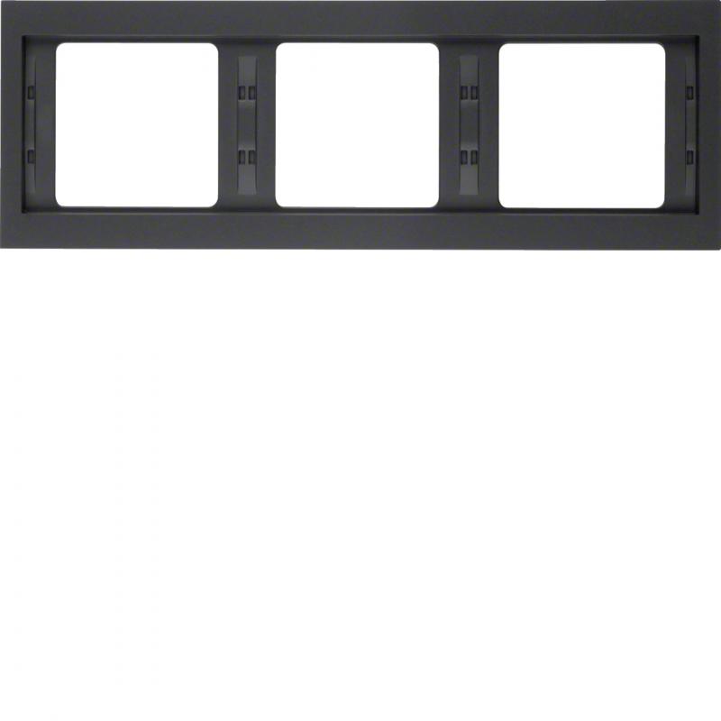 Berker 13737006 Rahmen 3-fach waagerecht, Serie K.1, anthrazit matt, lackiert