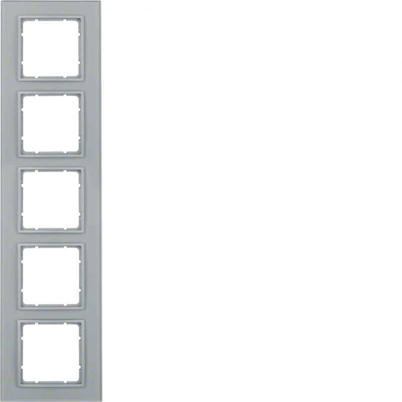 Berker 10156414 Rahmen 5fach B.7 Glas alu