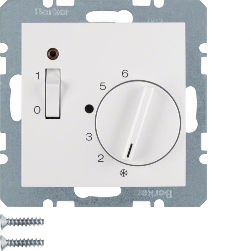 Berker 20308989 Temp.-Regler m. Öffner, Z.-Stk., Wippsch. u. LED S.1/B.3/B.7 pol