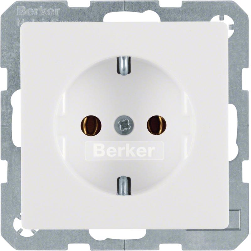 Berker 47436089 Steckdose SCHUKO Q.1/Q.3 polarweiß, samt