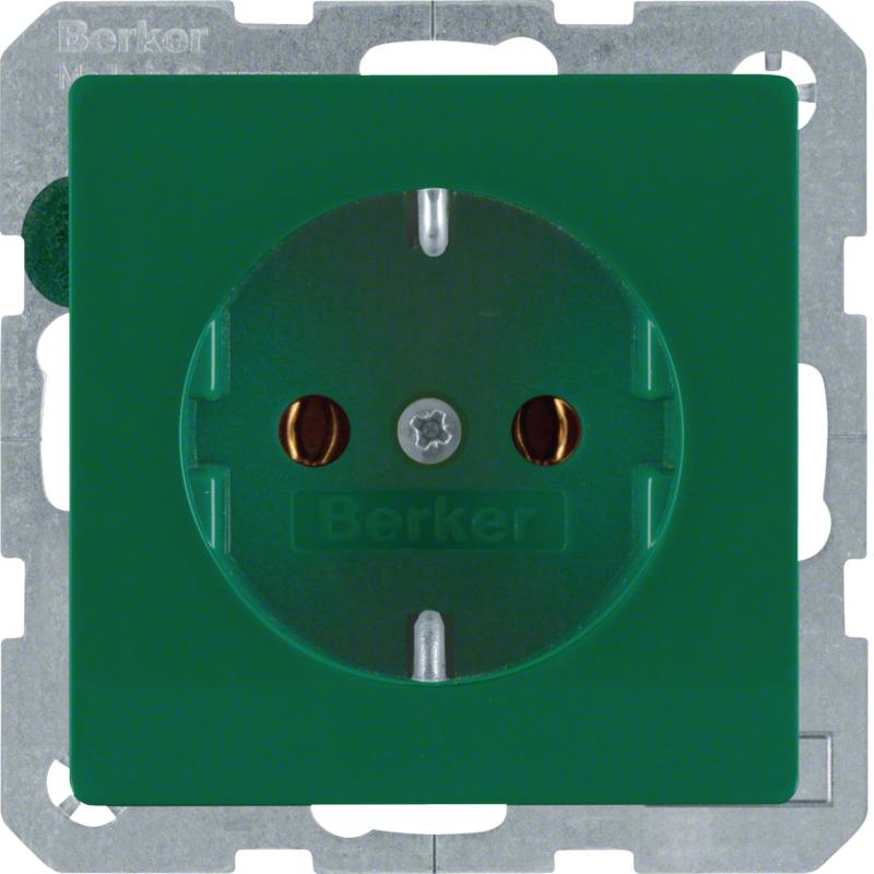 Berker 47436013 Steckdose SCHUKO Q.x grün samt
